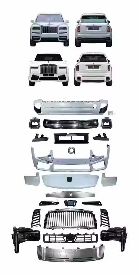 Rolls-Royce Cullinan 2017–2019 to 2025 Conversion Kit | Complete Body Upgrade Including Front & Rear Bumpers, Headlights & Grilled